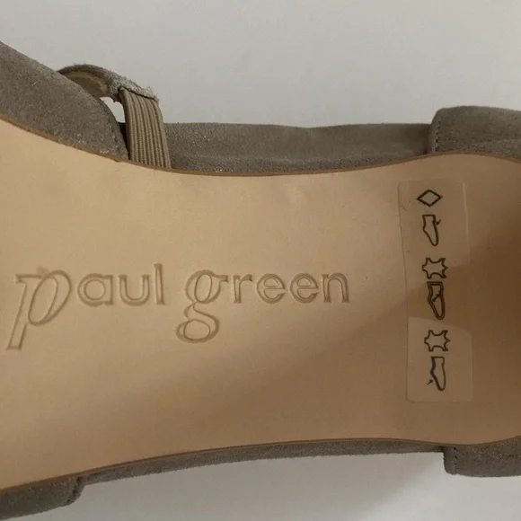 Paul Green Leather Strap Pumps Heels Tan US size 7